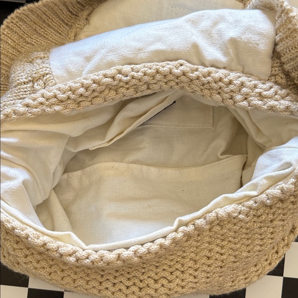 Big Buddha Santa Barbara, Cream Knit Shoulder Bag - Picture 6 of 6
